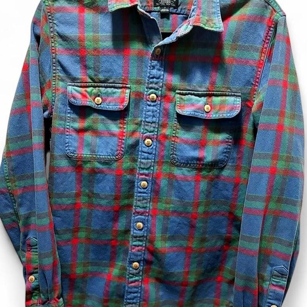 J.Crew Sporting Goods Plaid Flannel Shirt Size S Vintage 90s Workwear Outdoorsy